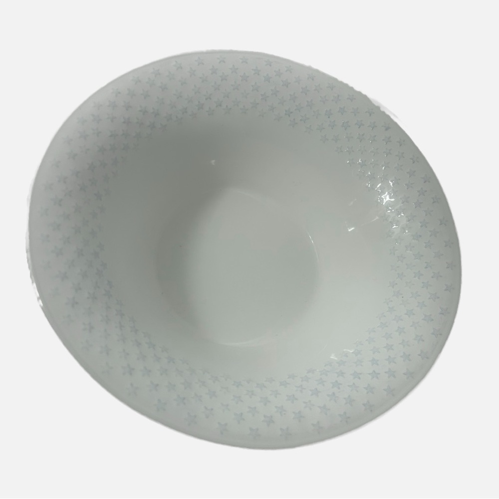 Bordallo Pinheiro Large White Serving Blue Stars Patterned Bowl